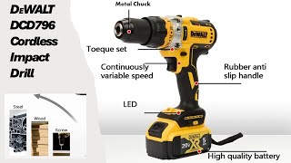 Unboxing DeWalt Cordless hammer drill Brushless DCD796M2 amp Working [upl. by Enaira393]