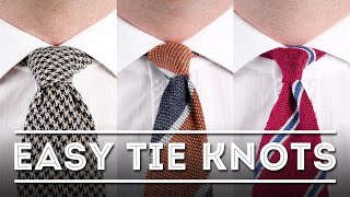 3 Easiest Tie Knots for Beginners  StepByStep Instruction  Works Guaranteed [upl. by Nelleoj]