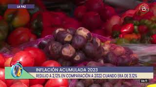 Bolivia redujo a 212 la inflación acumulada en comparación a 2022 cuando era de 312 [upl. by Ariana]