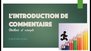 BAC DE FRANÇAIS 🎓  Lintroduction de commentaire [upl. by Asilegna542]