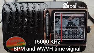 10000 KHz and 15000 KHz BPM and WWVH time signal [upl. by Ellehcir]