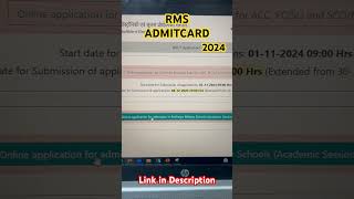 RMS 2024 Admit Card released rms sainikschool admitcard [upl. by Aynot481]