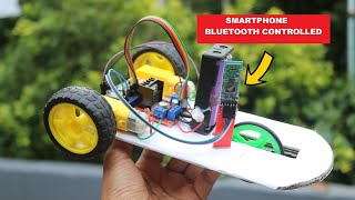 How to Make Smartphone Controlled Car using Arduino  Arduino Projects [upl. by Vigen]