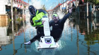 Jet Skiing Through A Flooded City UK FLOODS [upl. by Sells629]