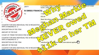 ⚖️QUICK LAW Meghan Markle NEVER owed 11k on her trademark [upl. by Eelyam]