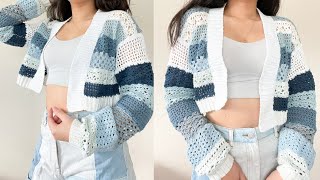 Crochet Lacy Summer Cardigan Tutorial [upl. by Akirdnwahs]