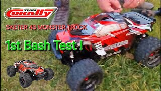 Corally Sketer 1st Bash amp Smash  Epic 4S Monster Truck RC  Skate Park amp BMX Track Bash [upl. by Nuahsyt164]