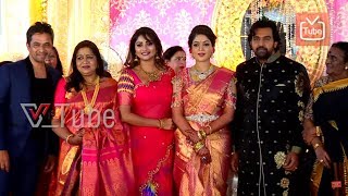 Rachita Ram At Meghana Raj amp Chiranjeevi Sarja  Wedding Reception  2018 [upl. by Narhem]