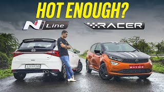 Hyundai i20 N Line vs Tata Altroz Racer  For the fun of it  Comparo  Autocar India [upl. by Howund856]