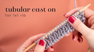 Knitting tutorial Tubular cast on for 1x1 rib [upl. by Pinsky]