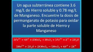 Oxidación con Permanganato de Potasio en aguas Ejercicio resuelto  Potabilización de agua [upl. by Munshi]