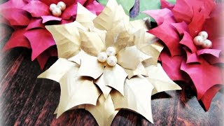 Paper Poinsettia Flower Tutorial [upl. by Ahsele]