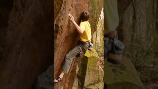 Taking falls from a scary British highball climb bouldering [upl. by Patrizia160]