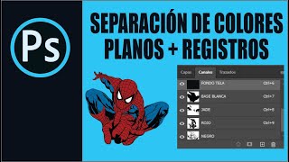 Separación de colores planos en photoshop  marcas de registro [upl. by Nraa319]