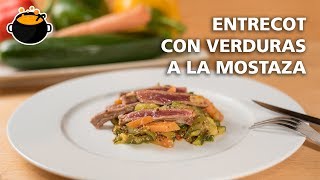 ENTRECOT SALTEADO CON VERDURAS A LA MOSTAZA [upl. by Anrev]