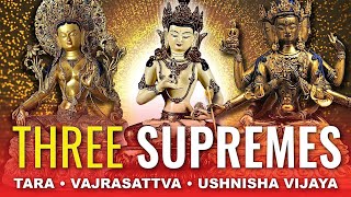 3 Supremes Vajrasattva Tara Ushnisha Vijaya Purification Removing Suffering Enlightenment [upl. by Aneehsar455]