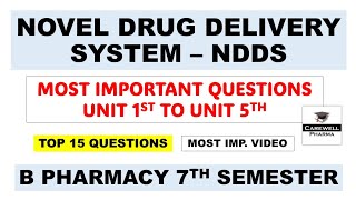 ndds 7th semester important questions  Novel Drug Delivery System 7th semester important questions [upl. by Kari]