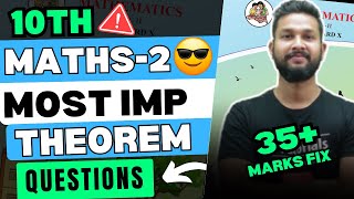 10TH MATHS 2 MOST IMPORTANT THEOREM FOR BOARD EXAM 2024  JR TUTORIALS [upl. by Felske368]