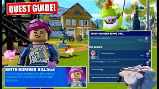 Fortnite Lego  How to Complete BRITE BOMBER Village Quests FULL GUIDE [upl. by Tecu]