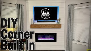 How To Build A Corner Entertainment Center With A Fireplace  Easy Built Ins [upl. by Hael]