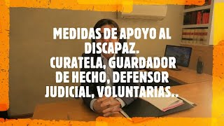 MEDIDAS DE APOYO AL DISCAPAZ LA CURATELA DEFENSOR JUDICIAL GUARDADOR DE HECHO Y LAS VOLUNTARIAS [upl. by Hanshaw961]