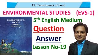 Exercise Lesson No 19Constituents of Food Class 5th EVS1 English Medium Maharashtra Board [upl. by Shanta]