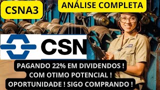 CSNA3 A MELHOR HORA DE COMPRAR  ANÁLISE COMPLETA PAGANDO 22 EM DIVIDENDOS E DESCONTADA  ENTENDA [upl. by Carli]