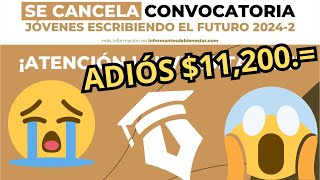 SE CANCELA la Convocatoria de la Beca Jóvenes Escribiendo el Futuro 20242 Noviembre 2024 [upl. by Herzberg]