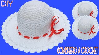 Sombrero de PLAYA tejido a crochet TODAS LAS MEDIDAS [upl. by Roxane]