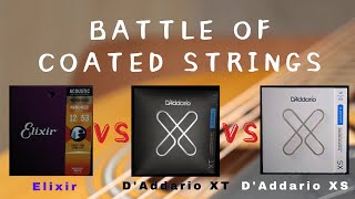 Elixir Phosphor Bronze vs DAddario XT vs DAddario XS Acoustic Guitar Strings Comparison [upl. by Ahgiel855]