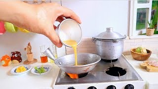 EGG FRIED RICE  MINI REAL FOOD COOKING MINIATURE COOKING  Kitchen Toy Set [upl. by Adidnere]