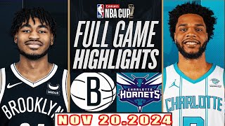 Brooklyn Nets Vs Charlotte Hornets FULL GAME Highlights Nov 202024 NBA Season 202425 [upl. by Tram]