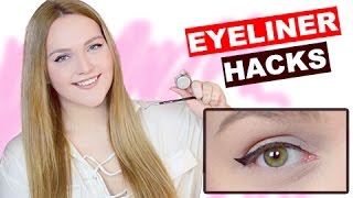 EYELINER HACKS  TIPPS amp TRICKS für den quot perfekten quot Strich  Tutorial für Anfänger  Deutsch 2016 [upl. by Dlarej867]