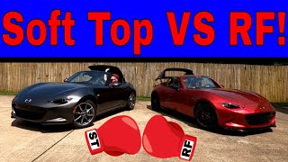 Mazda MX5 Miata Soft Top VS RF Retractable Fastback Buyers Guide Which Is Better Vote Now [upl. by Helenka764]