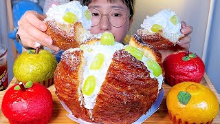 생크림 몽블랑 과일빵🍎 프랑제리피어 디저트 먹방 Dessert Mukbang [upl. by Kauslick]