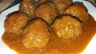 quotAlbóndigas en salsa españolaquotcomida familiar receta casera y fácil de prepararplato tradicional [upl. by Sharla]