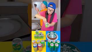 Starbucks cake vs popular drinks ice cream challenge🍨 starbucks funny by Ethan Funny Family [upl. by Hubey]