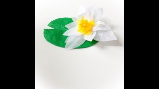 Tutoriel nénuphar en papier de soie DIY Paper water lily tutorial [upl. by Paine]