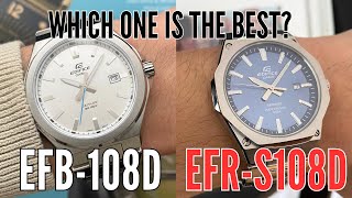 Casio Edifice EFRS108D VS Casio Edifice EFB108D Comparison Video  Which Is The Best Edifice Watch [upl. by Raynard]