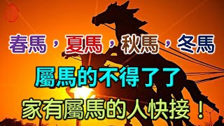 春馬，夏馬，秋馬，冬馬，不同出生時間的屬馬人一生運勢，屬馬的不得了了，家有屬馬的人快接！ [upl. by Ignaz]