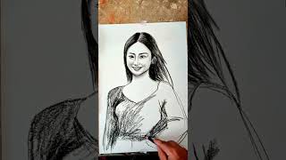 How to draw girl  girl drawing  Easy drawing step by step  Sketch drawing art sketch [upl. by Marijane410]