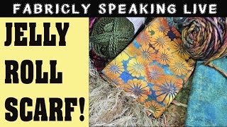 Sew a Jelly Roll Scarf with Yarn Piecing [upl. by Annairb]