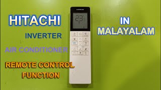 how to use hitachi inverter ac remote control function in malayalam [upl. by Gertrudis426]