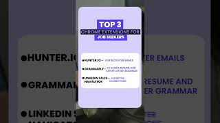 Top 3 Chrome Extensions for Job Seekers shorts jobseeker chromeextensions [upl. by Mateo152]