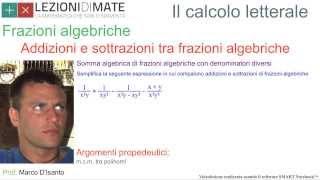 Somma algebrica di frazioni aventi denominatore diverso [upl. by Camey]