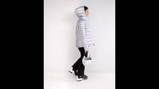 NAPAPIJRI Shiny Aerons Eco Padded Jacket Wetlook Silver Hooded Women  Asos [upl. by Jim]