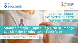 Krebspatientenkongress  Strahlentherapie Empfehlungen der onkologischen Fachpflege zur Hautpflege [upl. by Tyne]