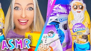 ASMR MUKBANG 먹방 CHRISTMAS CHOCOLATE CANDY BARS KINDER MILKA OREO KITKAT 크리스마스 EATING SOUND [upl. by Aretina]