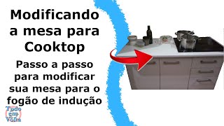 Como instalar o cooktop indução mesa para fogão indução cortando o armário para o fogão de indução [upl. by Pulsifer205]