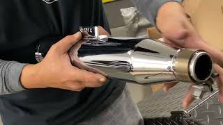 Softail Standard with Stock mufflers installing FPE 325” Slipons Motorcycle Aftermarket Exhaust [upl. by Lawson318]